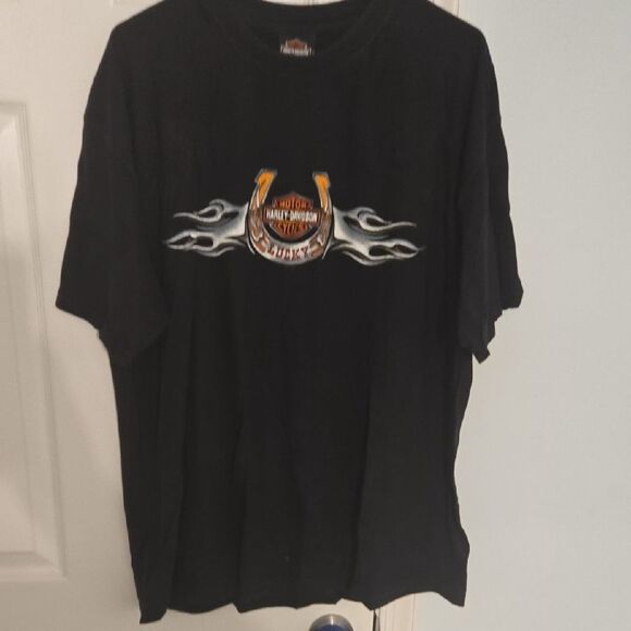 Harley-Davidson Black Tee with Flame Design - Picture 1 of 5